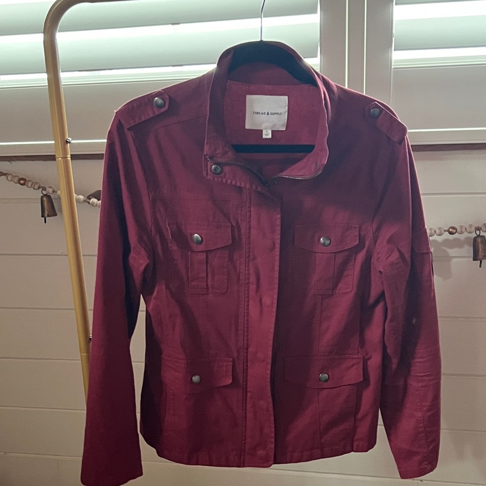 Thread & Supply Burgundy Utility Jacket